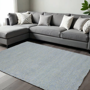 HomeRoots 8' Hand-Woven Blue Round Rug - Durable, Artisanal Design for Contemporary Spaces & Everyday Use 8' X 10' 349872
