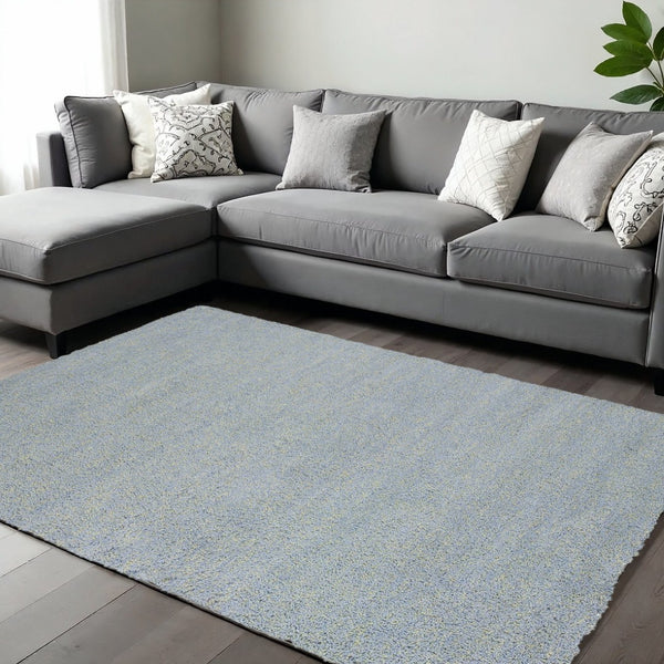HomeRoots 8' Hand-Woven Blue Round Rug - Durable, Artisanal Design for Contemporary Spaces & Everyday Use 8' X 10' 349872