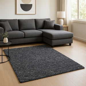 HomeRoots 8' Hand-Woven Black and White Round Rug - Artisan Crafted, Durable, Contemporary Style for Your Home 8' X 10' 349873