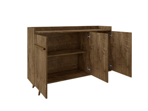 English Elm Bradley 54" Sideboard with Soft-Close Doors, Dip-Style Top, Concealed Shelves for Media Storage Rustic Brown B365P398253