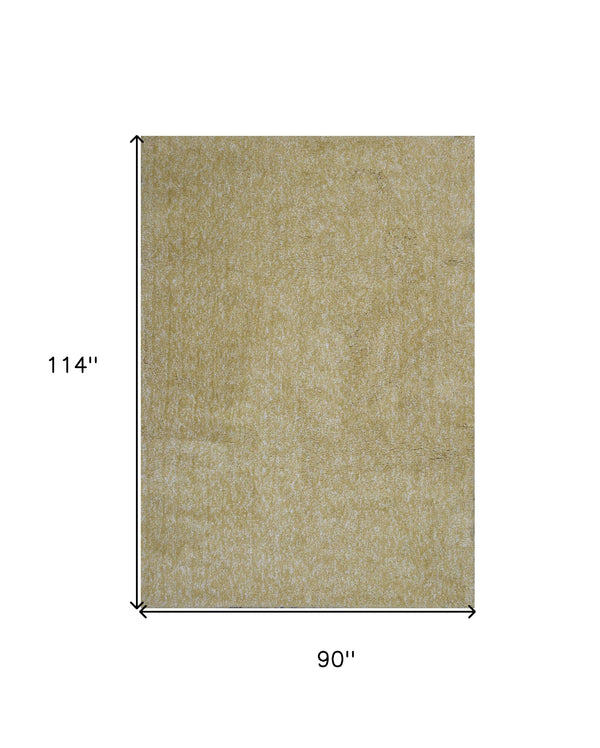 Homeroots 8' X 10' Yellow Heather Indoor Shag Rug  Polyester 349876