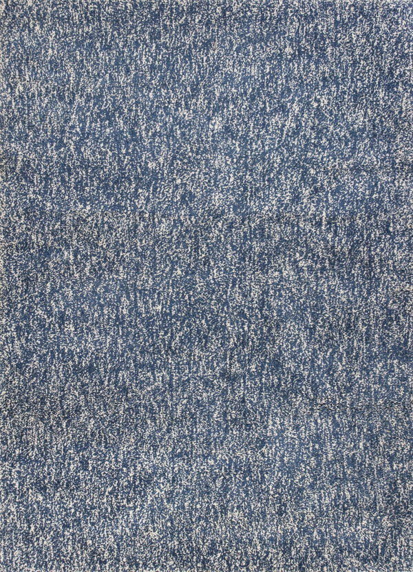 HomeRoots 8' Abstract Indigo and Ivory Shag Area Rug - Hand-Woven Plush Design for Modern Cozy Spaces 8' X 10' 349879