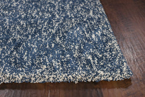 HomeRoots 8' Abstract Indigo and Ivory Shag Area Rug - Hand-Woven Plush Design for Modern Cozy Spaces 8' X 10' 349879
