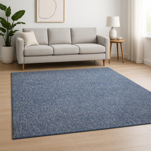 HomeRoots 8' Abstract Indigo and Ivory Shag Area Rug - Hand-Woven Plush Design for Modern Cozy Spaces 8' X 10' 349879