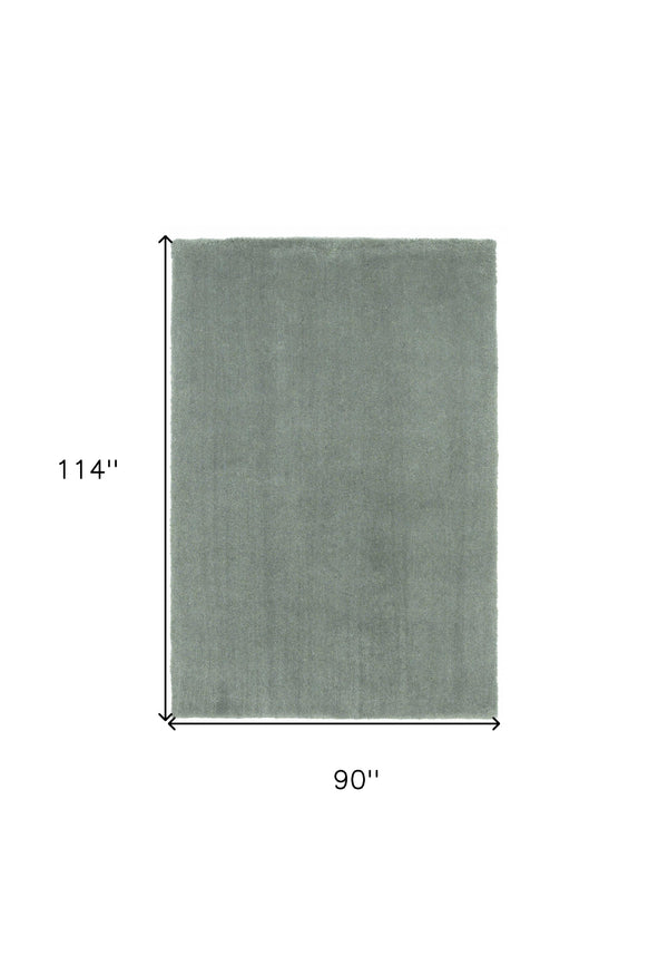 Homeroots 8' X 10' Slate Blue Indoor Shag Rug  Polyester 349884