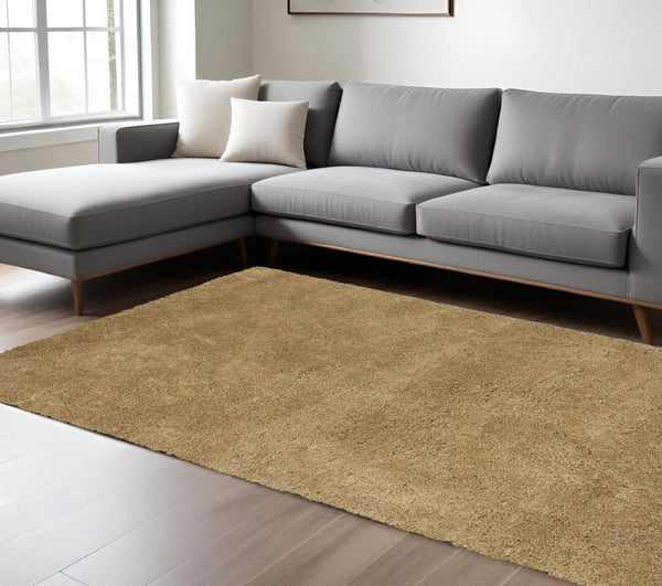 HomeRoots 8' Gold Hand-Woven Round Rug - Elevate Your Space with Unique Artistry, Comfort, and Timeless Style 8' X 10' 349886