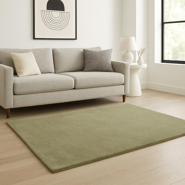 HomeRoots 8' Sage Shag Hand Woven Area Rug - Luxurious Plush Pile for Warmth, Style, and Noise Reduction in Homes 8' X 10' 349887