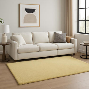 HomeRoots 8' Hand-Woven Canary Yellow Round Rug – Artisan Crafted, Durable, and Stylish for Any Space 8' X 10' 349889