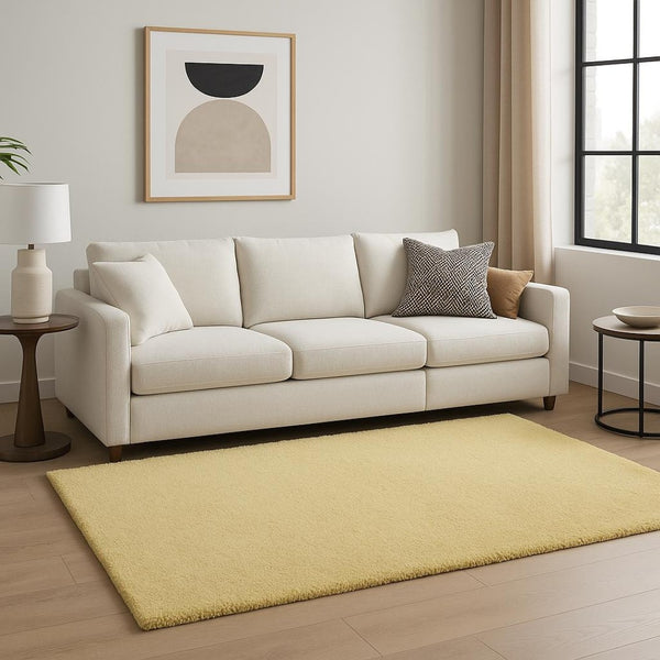 HomeRoots 8' Hand-Woven Canary Yellow Round Rug – Artisan Crafted, Durable, and Stylish for Any Space 8' X 10' 349889