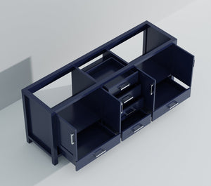 English Elm Navy Blue Double Bath Vanity 84" W x 22" D – Solid Wood Frame, Soft-Close Drawers, 14-Drawer Storage B2731P258985