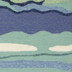 Homeroots 8' X 10' Blue Abstract Waves Indoor Outdoor Area Rug  Polypropylene 349920