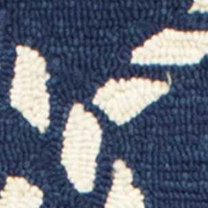 HomeRoots 7' Navy Blue Nautical Handmade Area Rug - Durable Indoor Outdoor Charm for Coastal Spaces & Patios 8' x 10' 349923