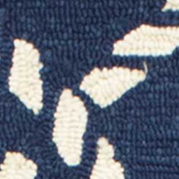 HomeRoots 7' Navy Blue Nautical Handmade Area Rug - Durable Indoor Outdoor Charm for Coastal Spaces & Patios 8' x 10' 349923