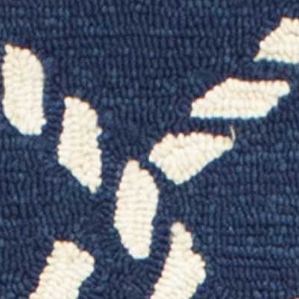 HomeRoots 7' Navy Blue Nautical Handmade Area Rug - Durable Indoor Outdoor Charm for Coastal Spaces & Patios 8' x 10' 349923