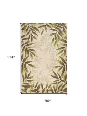 HomeRoots 8' Handmade Beige Floral Area Rug - Durable Indoor/Outdoor Comfort for Any Space, Low Maintenance Style 8' x 10' 349924