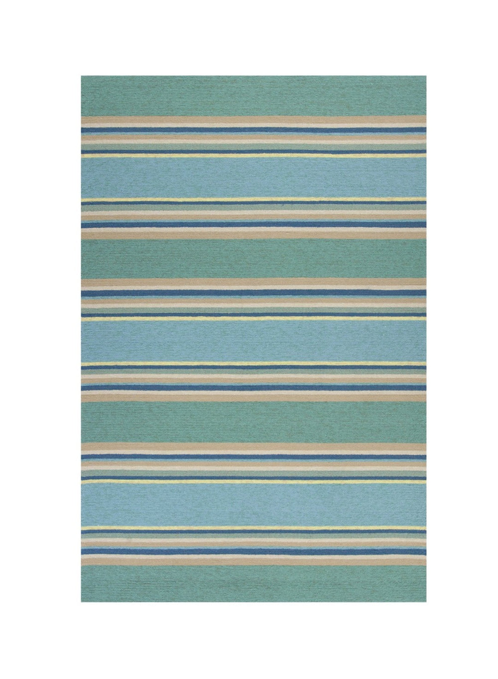 HomeRoots 8' Handmade Blue Striped Area Rug - Coastal-Inspired Design for Indoor & Outdoor Spaces, Durable Style 8' x 10' 349926