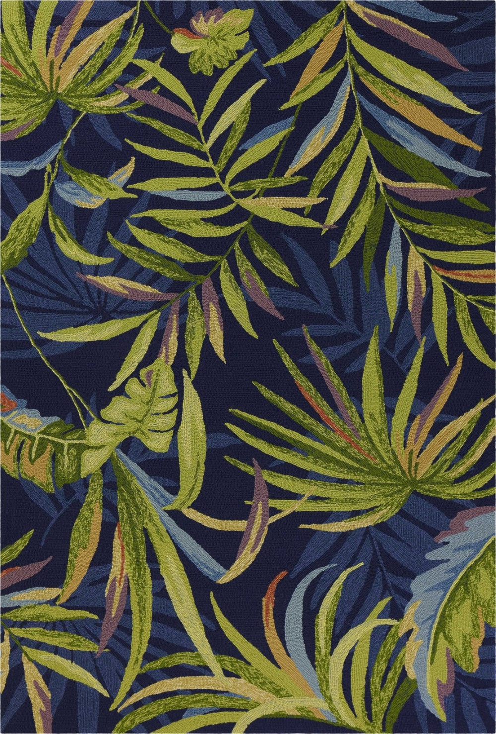 HomeRoots 8' Blue Floral Area Rug - Durable Indoor Outdoor Carpet for Patios, Kitchens, and Living Rooms 8' x 10' 349931