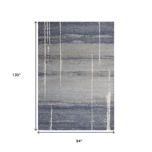 HomeRoots 7' Contemporary Blue and Gray Abstract Area Rug - Elegant Design for Living Spaces with Durability 7' X 10' 349934