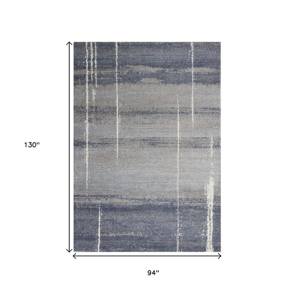 HomeRoots 7' Contemporary Blue and Gray Abstract Area Rug - Elegant Design for Living Spaces with Durability 7' X 10' 349934