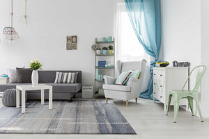 HomeRoots 7' Contemporary Blue and Gray Abstract Area Rug - Elegant Design for Living Spaces with Durability 7' X 10' 349934