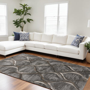 Homeroots 7' X 10' Polypropylene Charcoal Area Rug  Polypropylene 349938