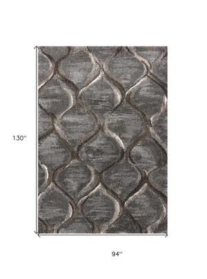 Homeroots 7' X 10' Polypropylene Charcoal Area Rug  Polypropylene 349938