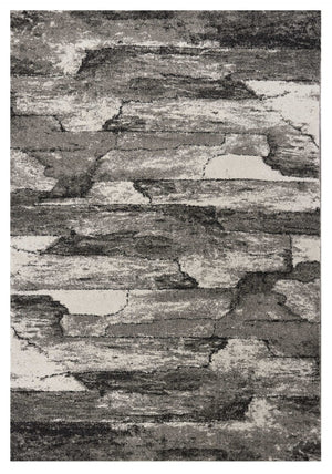 HomeRoots 8' Gray Abstract Area Rug - Modern Design for Living Spaces, Stain-Resistant, Durable, Easy Care 8' X 11' 349939