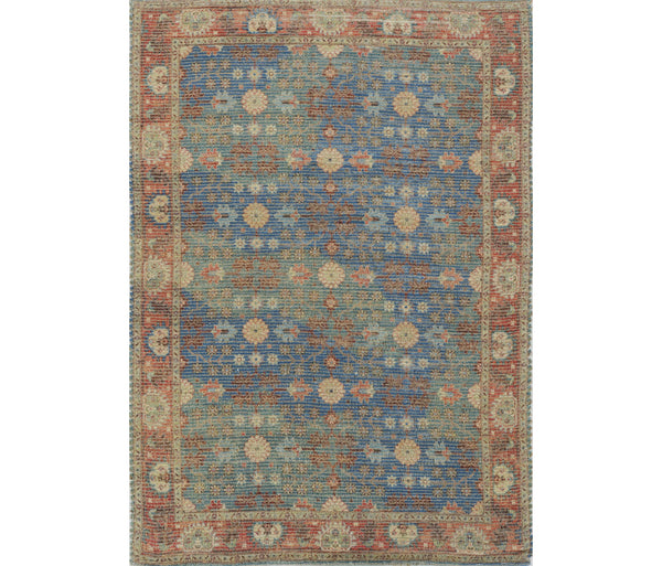Homeroots 8' X 11' Blue Floral Handmade Area Rug  Jute 349942