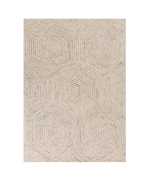 Homeroots 8' X 10' Ivory And Gray Wool Geometric Hand Tufted Area Rug  Wool 349946