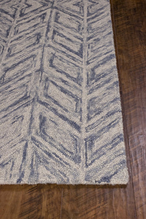 Homeroots 8' X 10' Blue Hand Tufted Herringbone Indoor Area Rug  Wool 349947