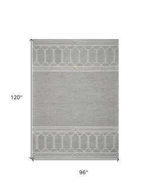 Homeroots 8' X 10'  Wool Grey Area Rug  Wool 349950