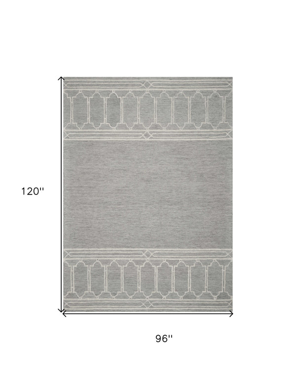 Homeroots 8' X 10'  Wool Grey Area Rug  Wool 349950