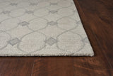 Homeroots 8' X 10' Ivory Hand Tufted Ogee Indoor Area Rug  Wool 349951