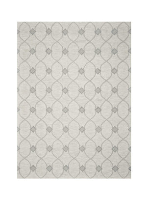 HomeRoots 8' Elegant Hand-Tufted Wool Area Rug in Ivory and Gray Ogee Pattern for Cozy Modern Spaces 8' X 10' 349951