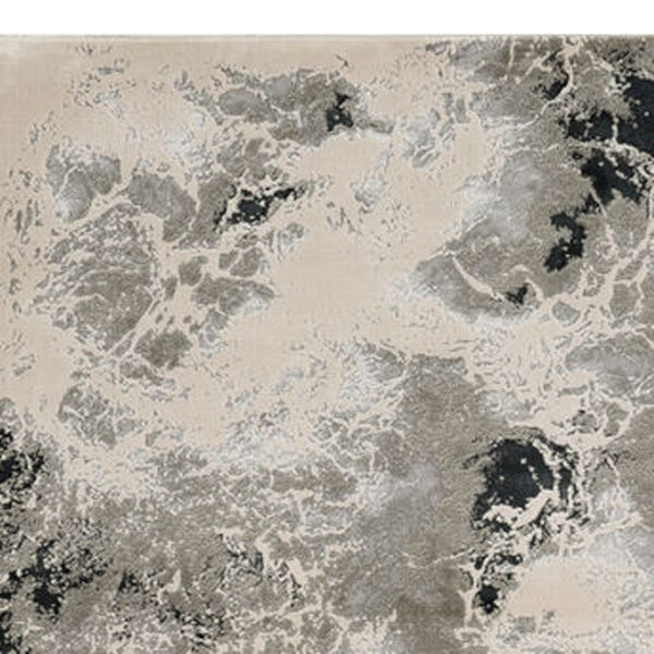 HomeRoots 8' Modern Silver and Black Abstract Area Rug - Stylish, Durable, Easy-Care Design for Busy Homes 8' X 11' 349967