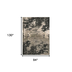 HomeRoots 7' Black and Silver Abstract Area Rug – Modern Design for Stylish Comfort in High-Traffic Spaces 7' X 10' 349968