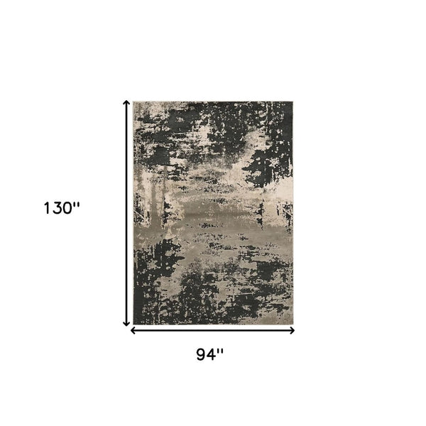 HomeRoots 7' Black and Silver Abstract Area Rug – Modern Design for Stylish Comfort in High-Traffic Spaces 7' X 10' 349968