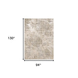 Homeroots 7' X 10'  Polyester Sand Silver Area Rug  Polyester 349970