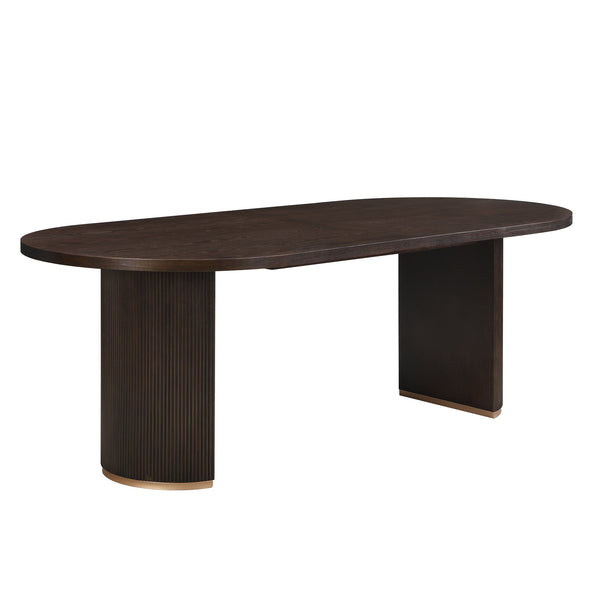 English Elm Christopher Knight Home® - Oval Dining Table Double Pedestal In Rich Espresso - Modern-Rustic Design For Family Gatherings N771P265584O_N771P265585O