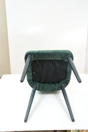 English Elm Dark Forest Green Chenille Armless Dining Chairs Set of 2 with Sleek Metal Legs T3967P423825