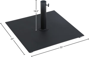 Meridian Furniture Belize Steel Outdoor Umbrella Base with Wheels and Feet for Freestanding Patio Stability Black 349Black