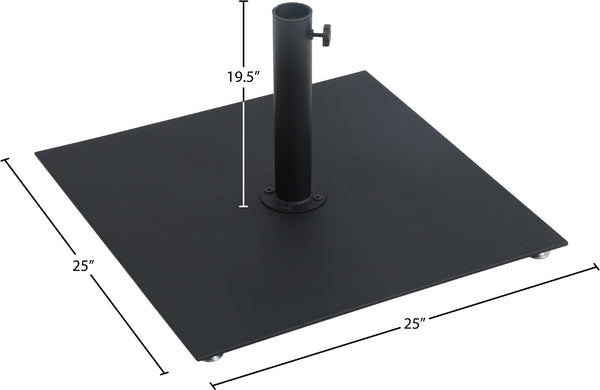 Meridian Furniture Belize Steel Outdoor Umbrella Base with Wheels and Feet for Freestanding Patio Stability Black 349Black