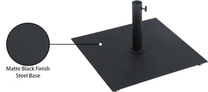 Meridian Furniture Belize Steel Outdoor Umbrella Base with Wheels and Feet for Freestanding Patio Stability Black 349Black