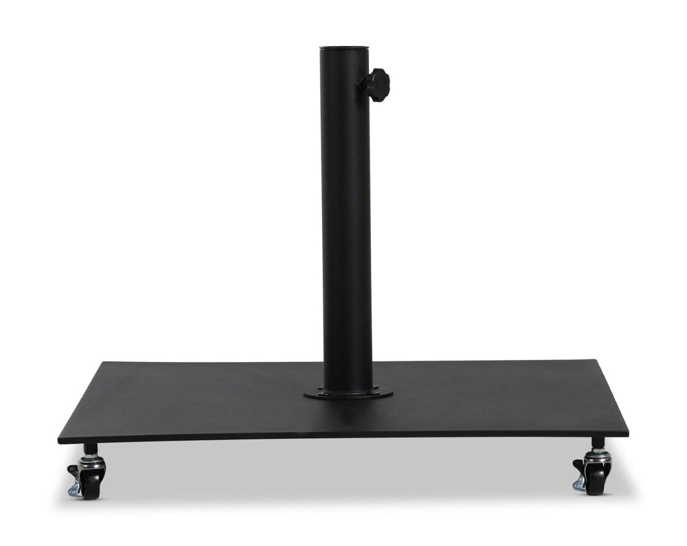 Meridian Furniture Belize Steel Outdoor Umbrella Base with Wheels and Feet for Freestanding Patio Stability Black 349Black