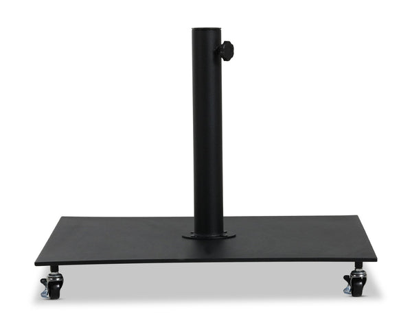Meridian Furniture Belize Steel Outdoor Umbrella Base with Wheels and Feet for Freestanding Patio Stability Black 349Black