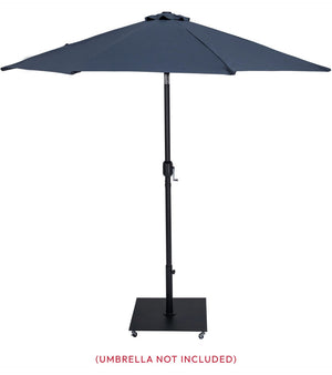 Meridian Furniture Belize Steel Outdoor Umbrella Base with Wheels and Feet for Freestanding Patio Stability Black 349Black