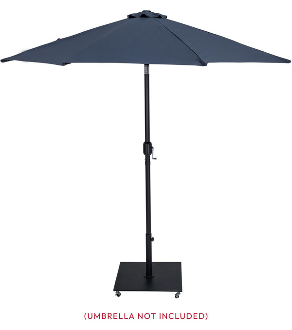 Meridian Furniture Belize Steel Outdoor Umbrella Base with Wheels and Feet for Freestanding Patio Stability Black 349Black