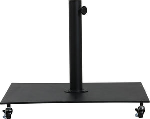 Meridian Furniture Belize Steel Outdoor Umbrella Base with Wheels and Feet for Freestanding Patio Stability Black 349Black