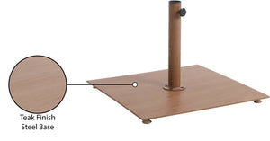 Meridian Furniture Belize Steel Outdoor Umbrella Base with Wheels and Feet for Freestanding Patio Stability Teak 349Teak