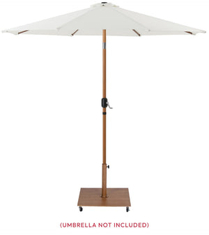 Meridian Furniture Belize Steel Outdoor Umbrella Base with Wheels and Feet for Freestanding Patio Stability Teak 349Teak